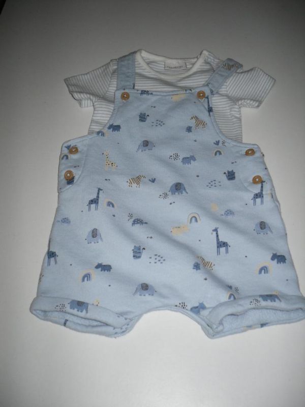 Cute Animal Print Baby Dungaree Set